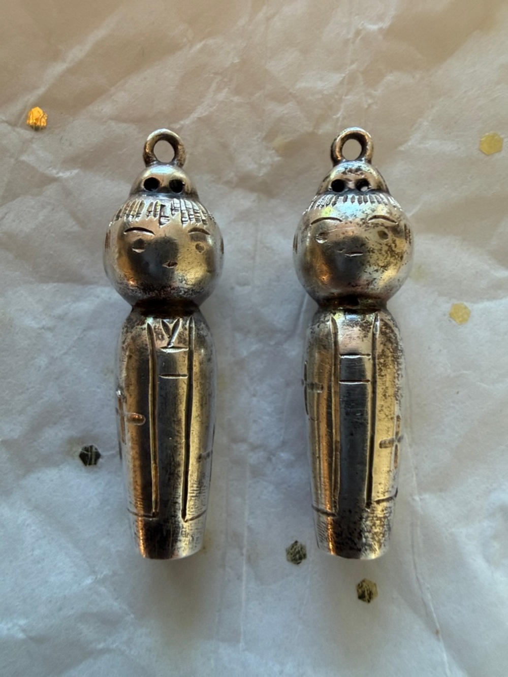 Vintage Silver China  Doll  Earrings